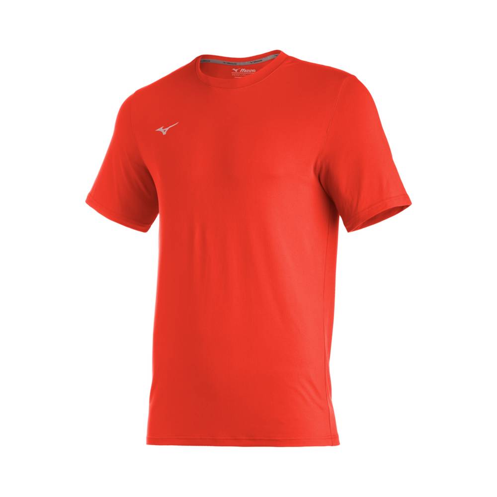 Mizuno Comp Diamond Short Sleeve Crew Férfi Futópóló Narancssárga NEI561287